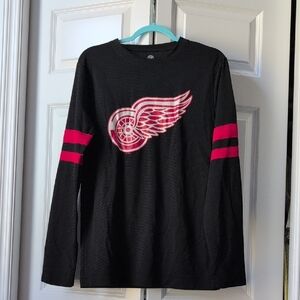 NHL Detroit Red Wings Black Long Sleeve Shirt